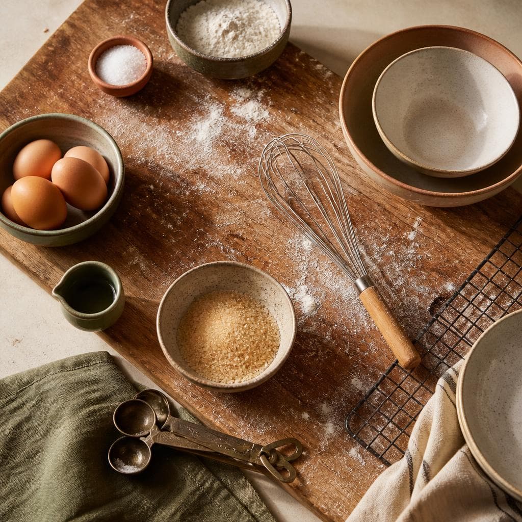 Flour-dusted worktable ready for bread dough